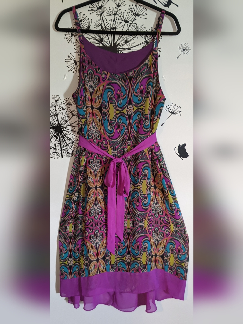Lane Bryant Purple Paisley High-Low Dress